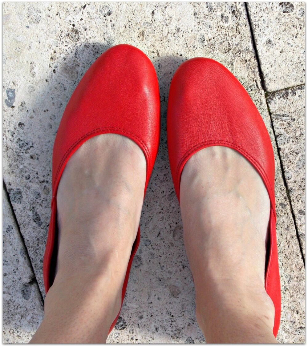 Maya. Red Leather Ballet Flats/ Women's Shoes/ Bridal Flats