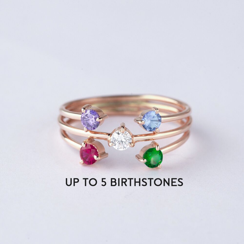 Birthstone Ring For Mom, Mother Jewelry, Kids Ring, Family Personalized Mom Gift