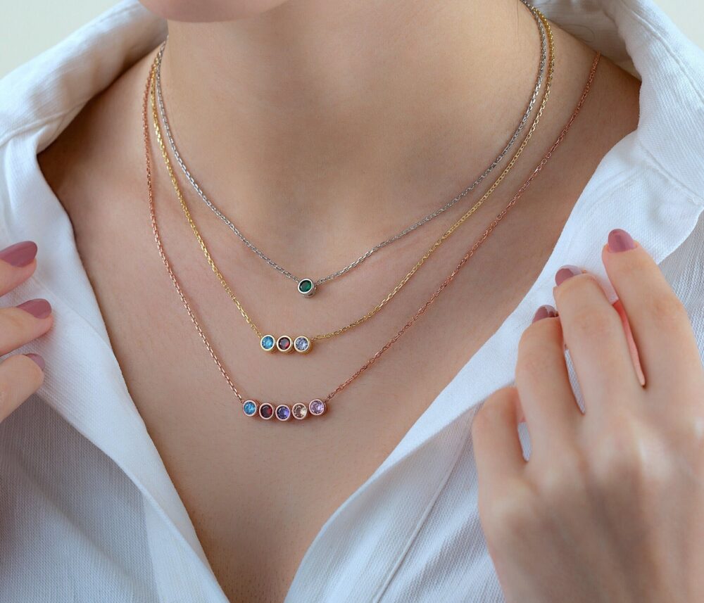 Birthstone Necklace, Family Mothers Gift, Gifts For Mother Mama Mom, Bridesmaid Gift For Her