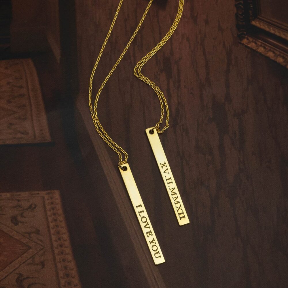 Custom Date & Name Bar Necklace, Tailored Women's Jewelry, Perfect Mother's Day Present, Necklace For Mothers, Gift Her