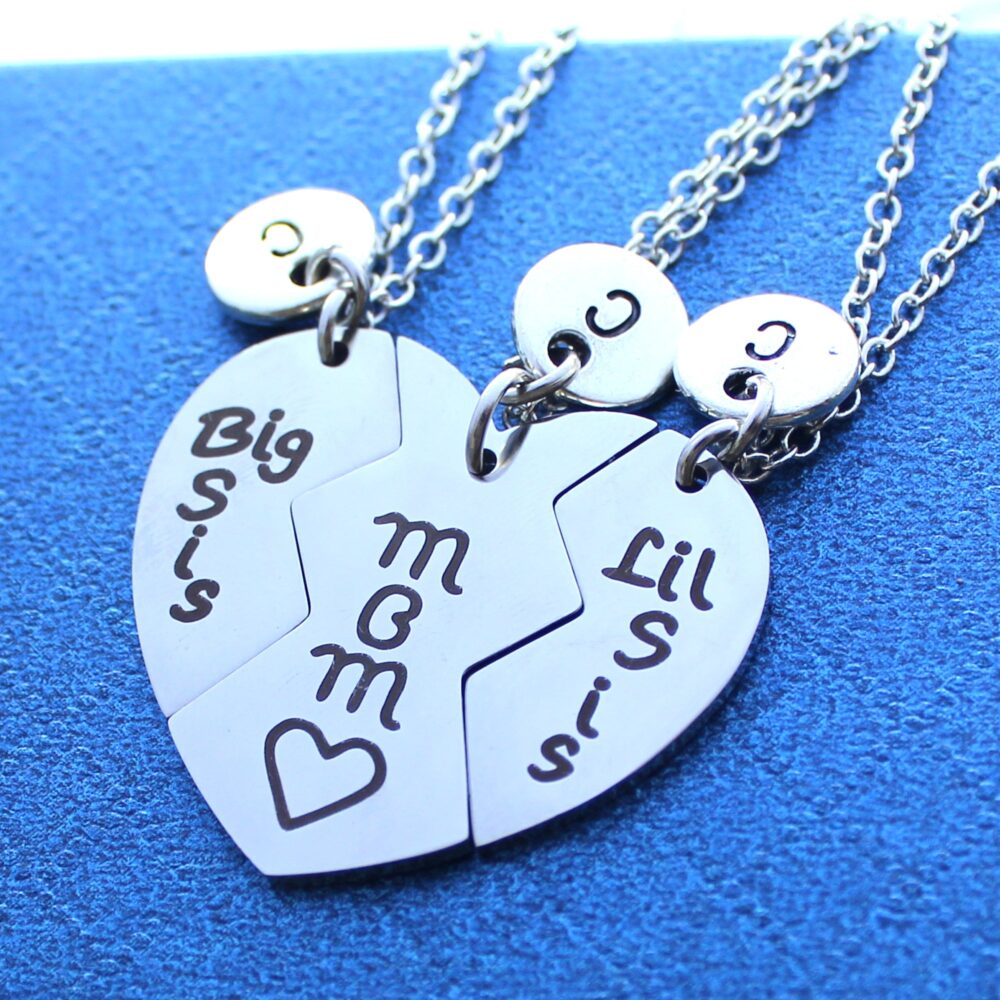 Initial Letter, Big Sis Lil Necklace Mother Daughter Gift Necklace, Mother's Day Gift, Gifts For Mom, Girlfriend Gift, Family Necklace