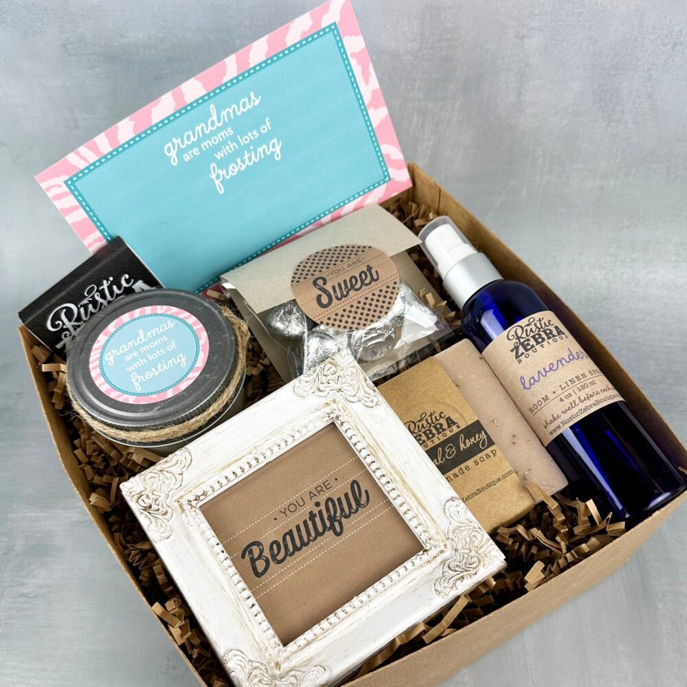 Grandma Gift, Spa Gift Basket, Custom Mom Mothers Day Self Care For Grandparent, Package, Nana Box