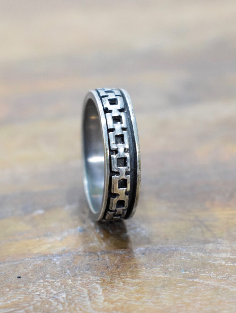 Ring Sterling Silver Etched Band