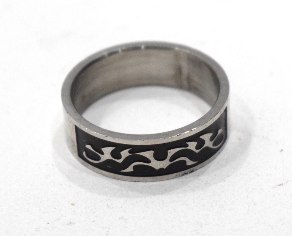 Ring Stainless Steel Etched Band