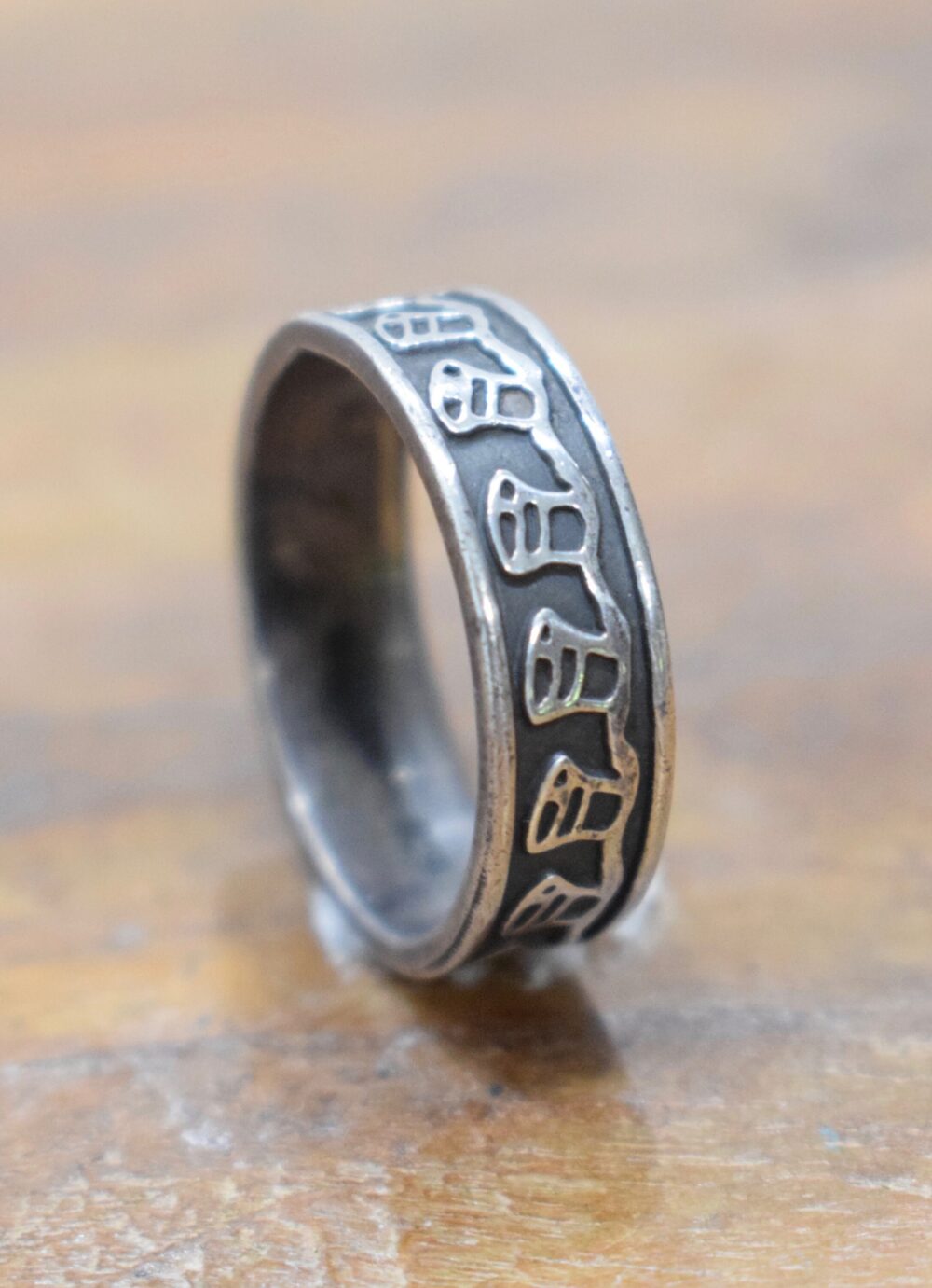 Ring Sterling Silver Etched Band