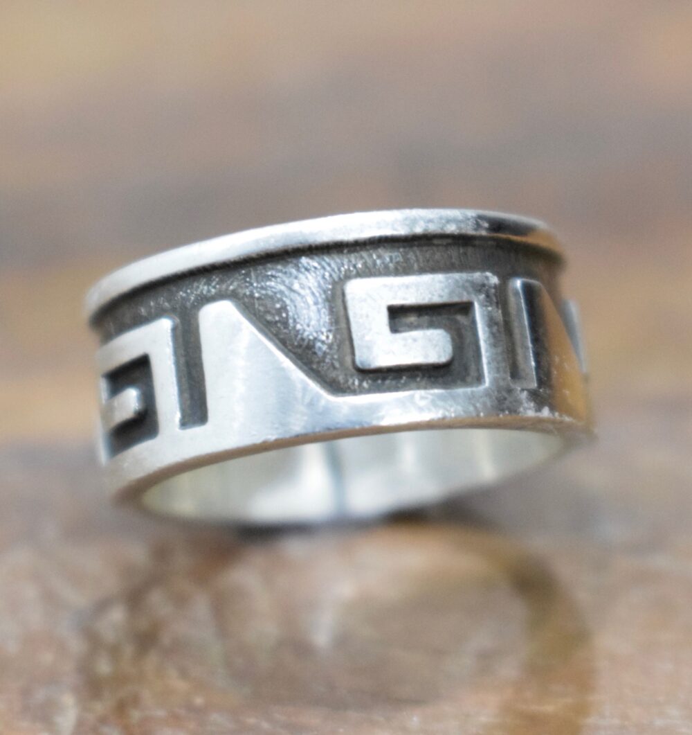 Ring Sterling Silver Etched Band