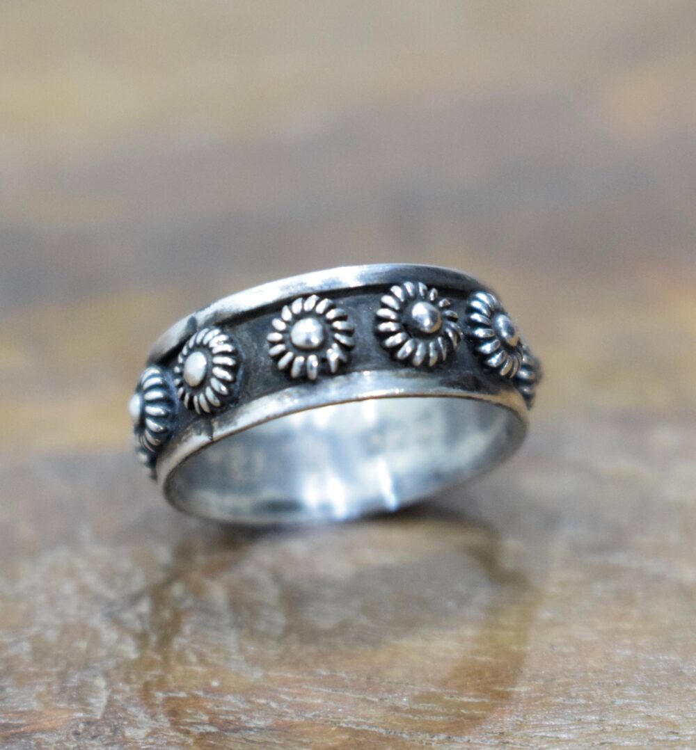 Ring Sterling Silver Etched Band