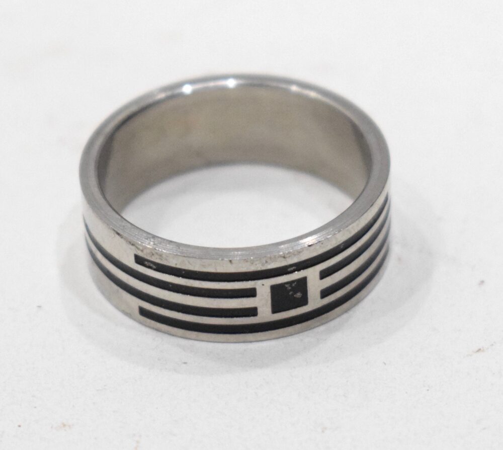 Ring Stainless Steel Etched Band