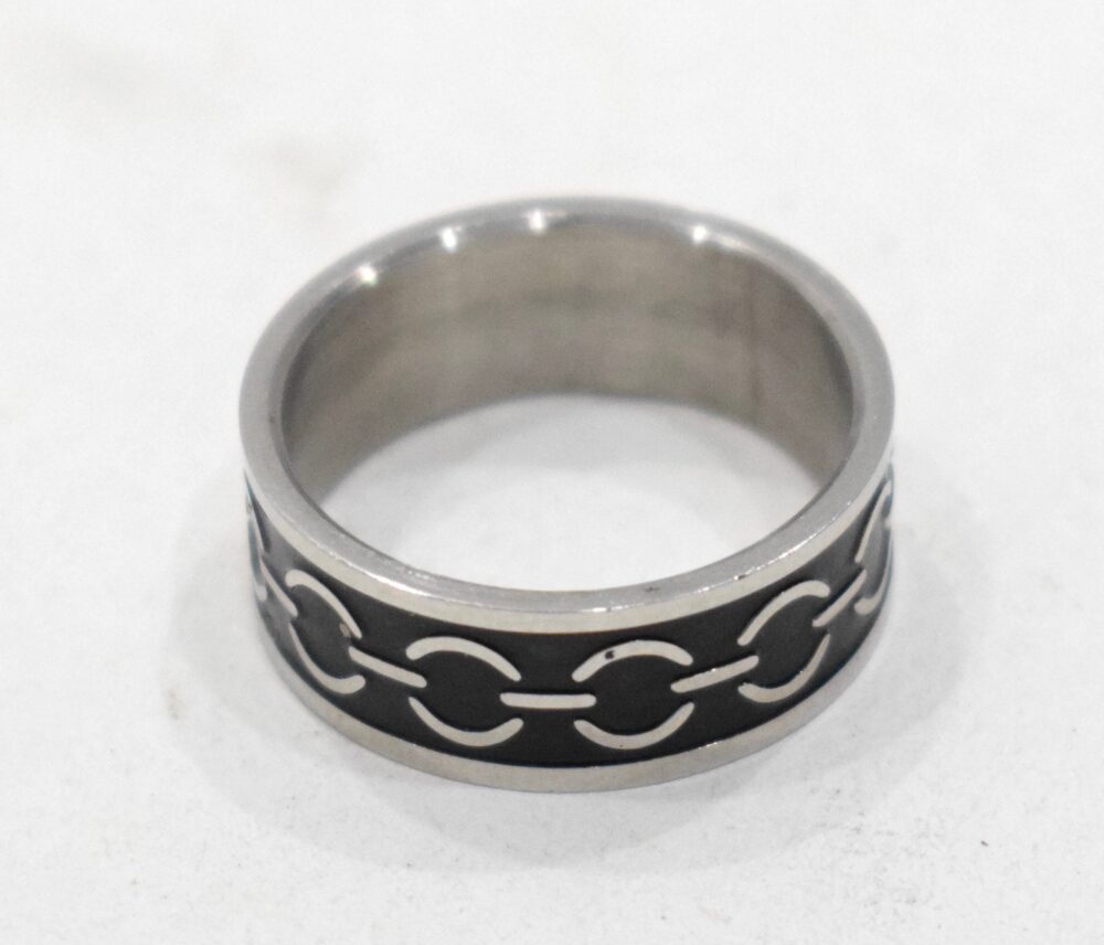 Ring Stainless Steel Etched Band