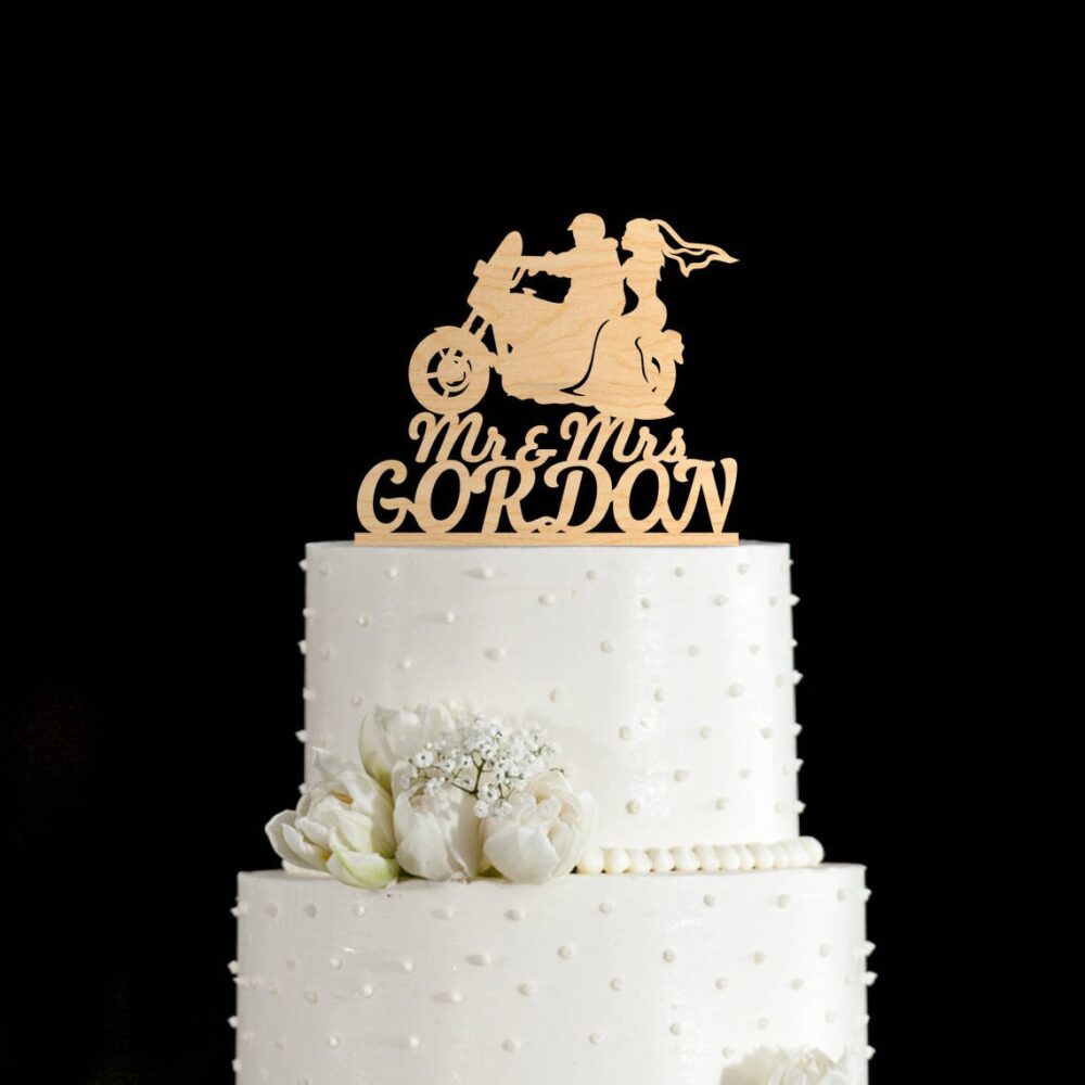 Biker Wedding Cake Topper, Bike Topper, Biker Topper, Motorcycle Topper, Cake Toppers For Wedding, Wedding Topper, 698