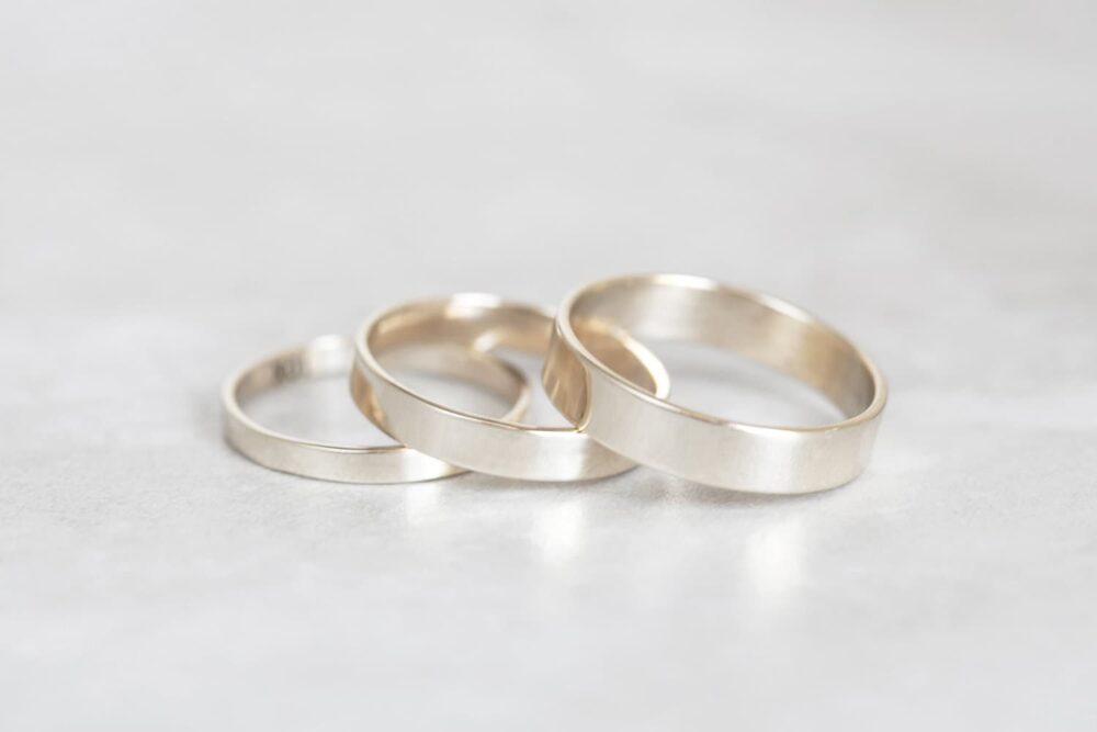 White Gold Band, 10K, 14K, 18K 2mm, 3mm, 4mm, 5mm, 6mm Flat Band You Choose Width & Thickness