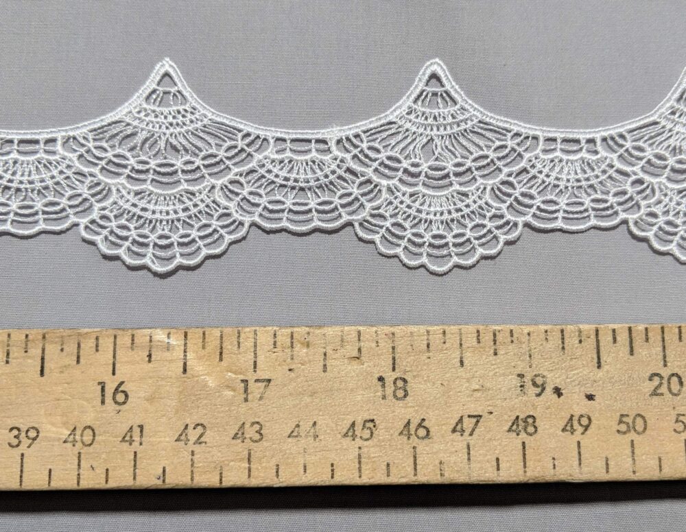Fans White - Guipure Bridal Lace | 1-7/8" Wide