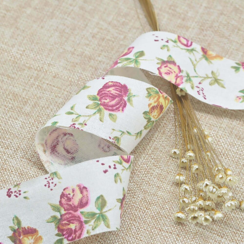 3 Meters Floral Jute Burlap Ribbon Natural Fabric Trim Home Sewing Diy Craft Decor Width 50mm | Supplies
