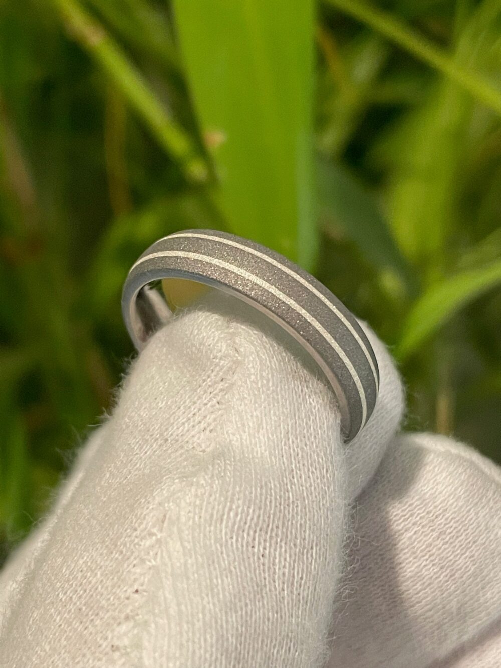 Mens Titanium Silver Ring, Wedding Band, Sandblasted Finish