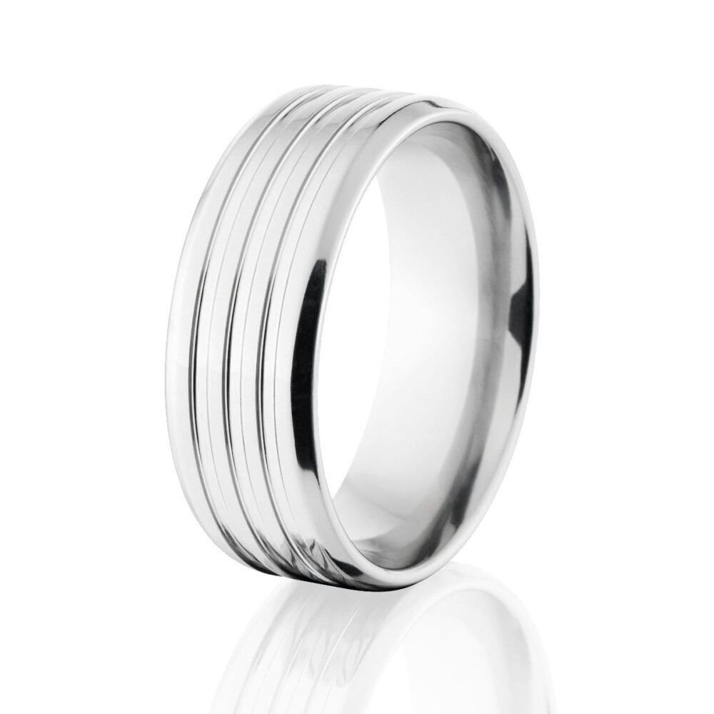 Cobalt Wedding Ring, Two Tone Finish, Bands Cb-8Ft3G-P