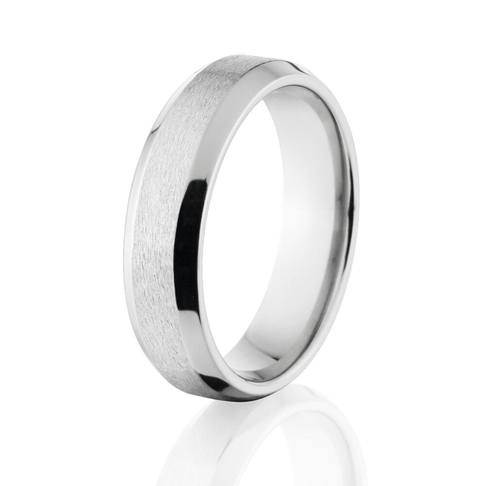 Cobalt Chrome Rings, Two Tone Finish, Wedding Bands Cb-6B-st