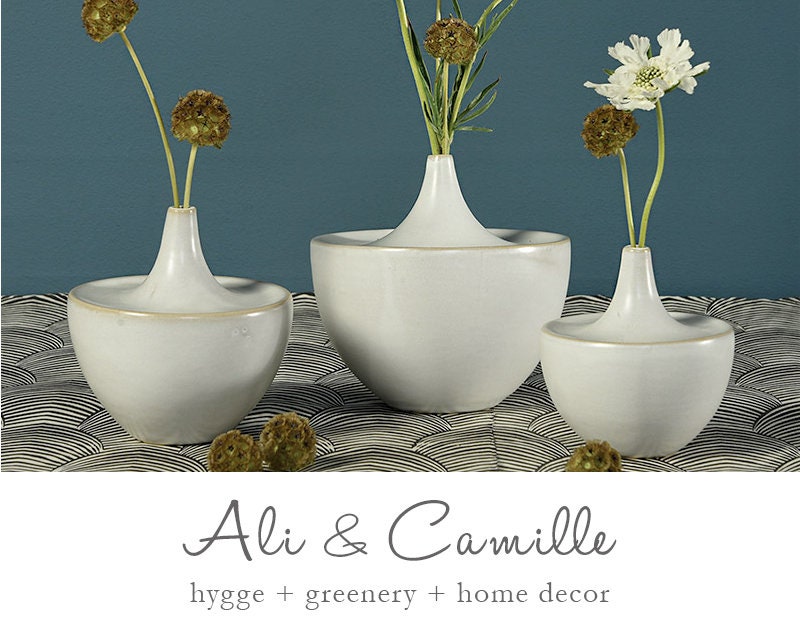 Bud Vase, 3 Sizes, Modern Farmhouse, White Stoneware Wedding Bud Contemporary Flower Minimal Vase