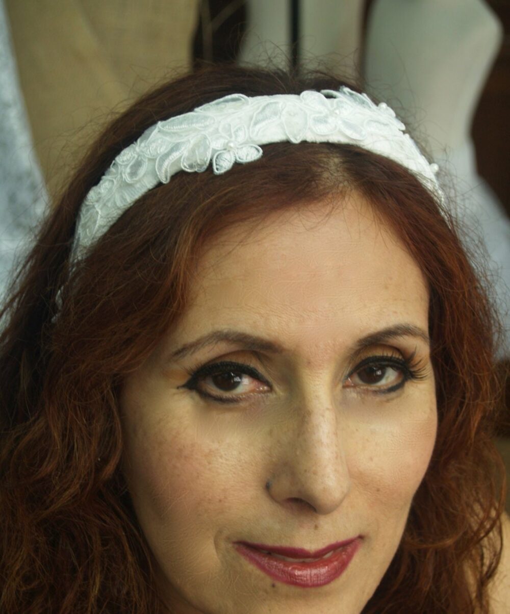 Wedding Headband White Lace, Destination Weddings Headband, Classic, White Headband, First Communion, Confirmation, Traditional, Headpiece