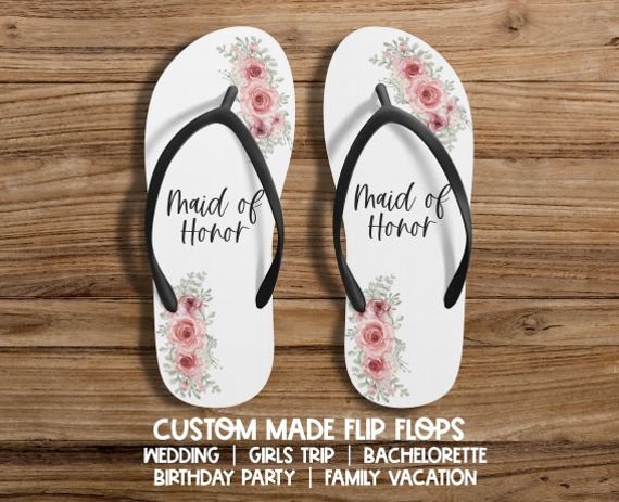 Custom Floral Flip Flops Wedding Favors | Favor Party Gifts Bridesmaid, Bachelorette