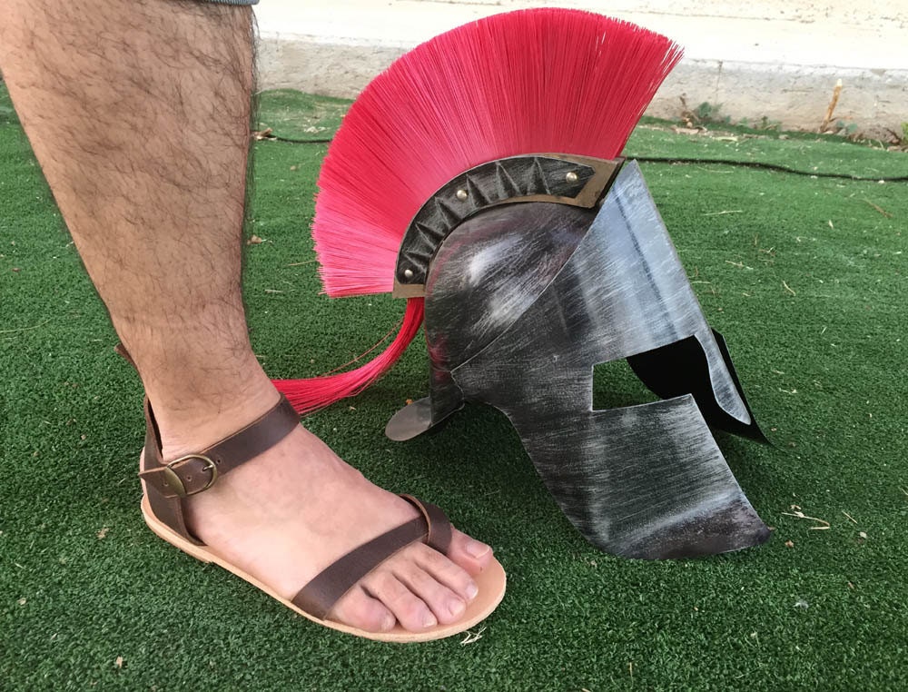 Men's Flip Flops Handmade Leather Sandals Inspired By Greek Mythology Style, Ideal For A Beach Wedding