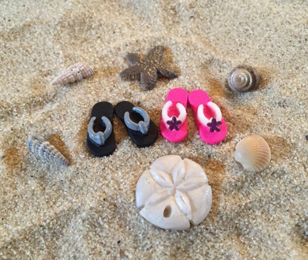Miniature Dollhouse Flip Flops Girl & Boy - Your Choice Half Scale Beach Miniatures Terrarium Wedding Cake Topper