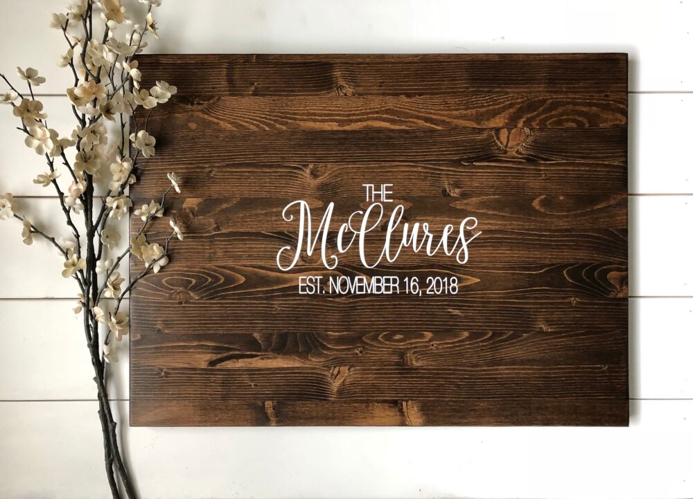 Rustic Wedding Guest Book Alternative /Calligraphy Name Design/Rustic Decor Wood Sign Country Gift 3D