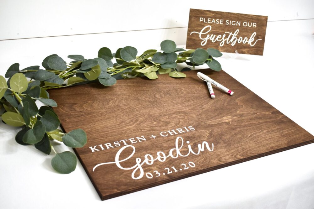 Wedding Guest Book Alternative - Rustic Book Wooden Sign Unique Wood Guestbook -Rustic