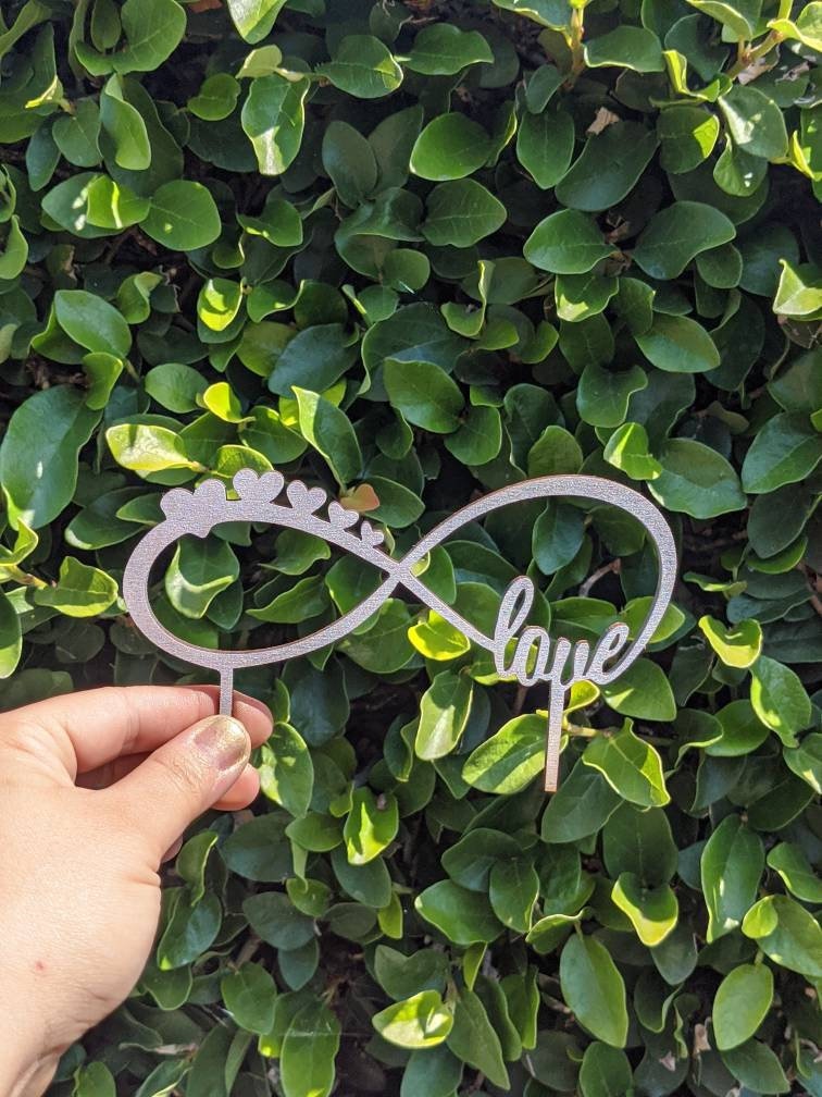 Infinity Love Cake Topper | Wedding Rustic Custom Wood