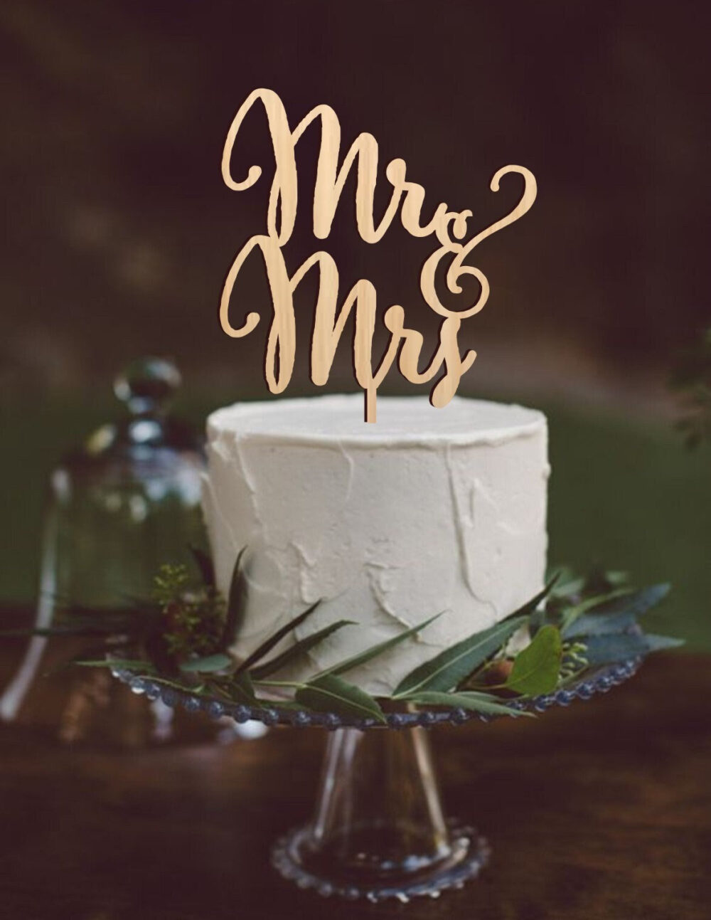 Wedding Cake Topper - Mr & Mrs For Wedding Rustic Decoration Wooden