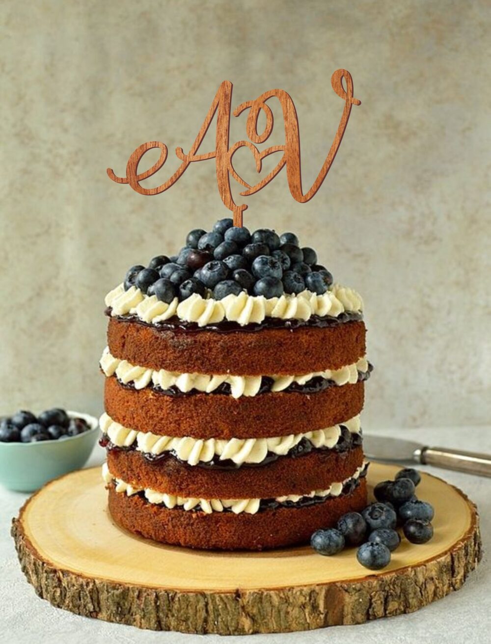 Wedding Cake Topper - Cake Toppers For Wedding Rustic Gold Wooden