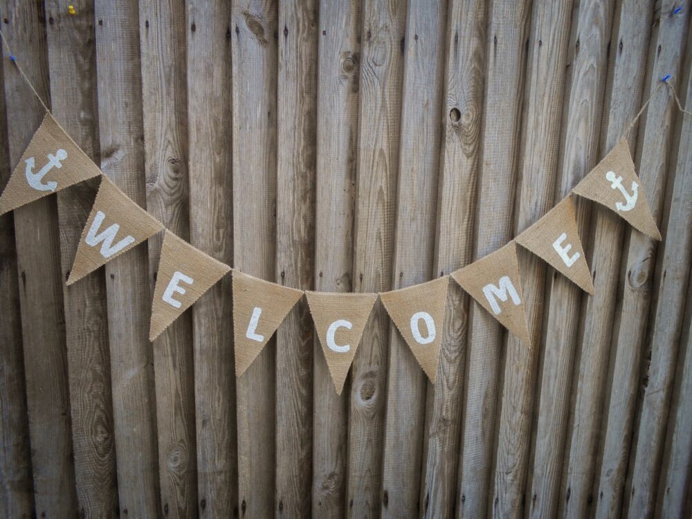 Beach Wedding Banner Decor Nautical Birthday Welcome Sign Anchor