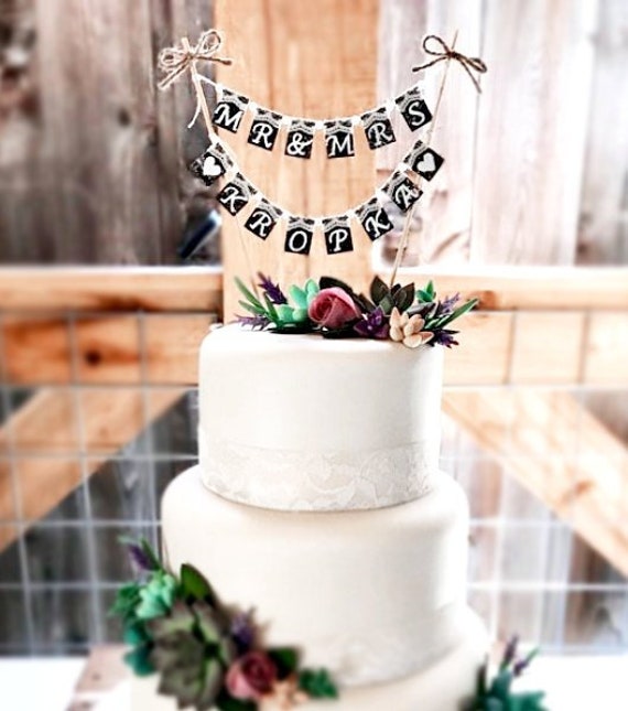 Mr. & Mrs. Cake Topper, Rustic Wedding Topper, Customized Banner, Wedding Topper, Wedding Banner, Cake Topper, Shabby Chic