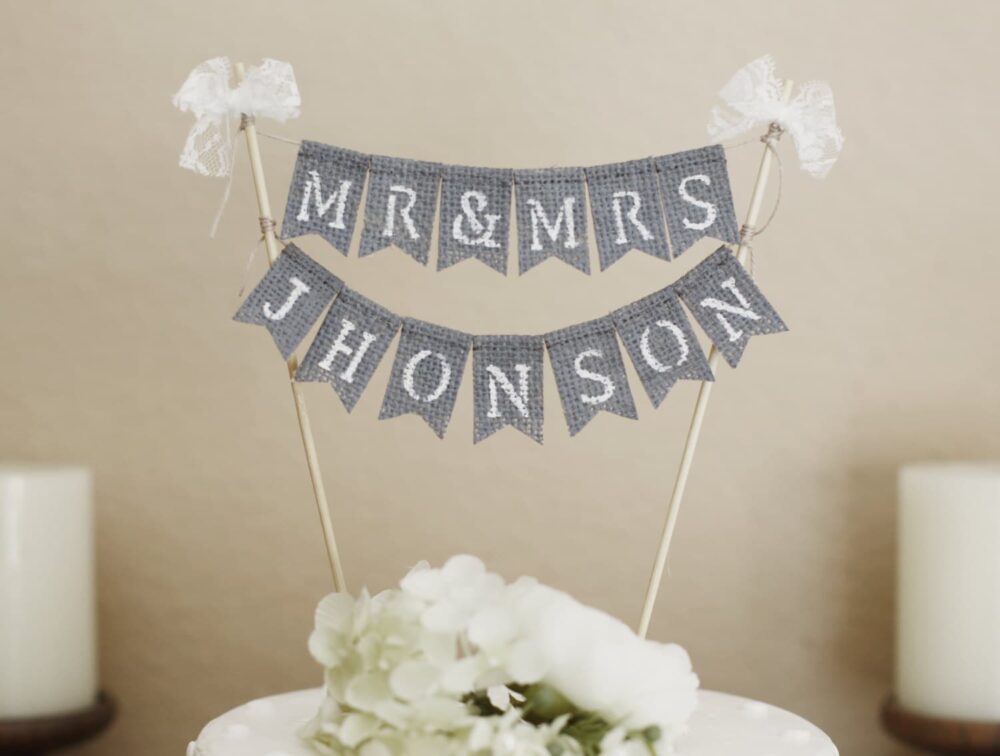 Mr.& Mrs. Cake Topper, Rustic Wedding Topper, Customized Banner, Wedding Topper, Wedding Banner, Cake Topper, Grey Topper