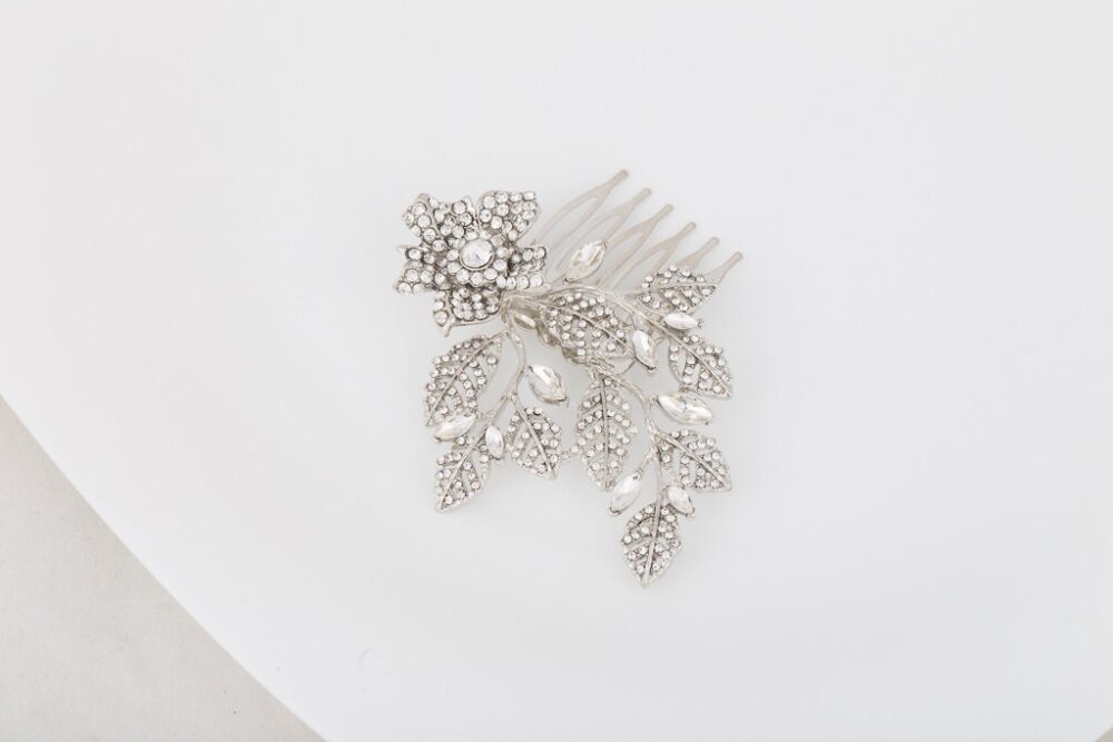 Arianna Crystal Pearl Wedding Hair Comb Veil Gatsby Vintage Hairpiece Bridal Accessory Jewelry Headpiece Silver Rose Gold