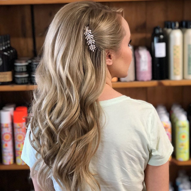 Bridal Headpiece Side Wedding Hair Comb Rhinestone Jewelry Accessories For Bun Crystal Gold