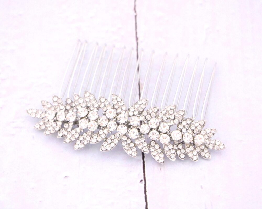 Silver Wedding Hair Piece Rhinestone Comb Crystal Bridal Jewelry Gold Veil Accessories For Bun Rose Gold