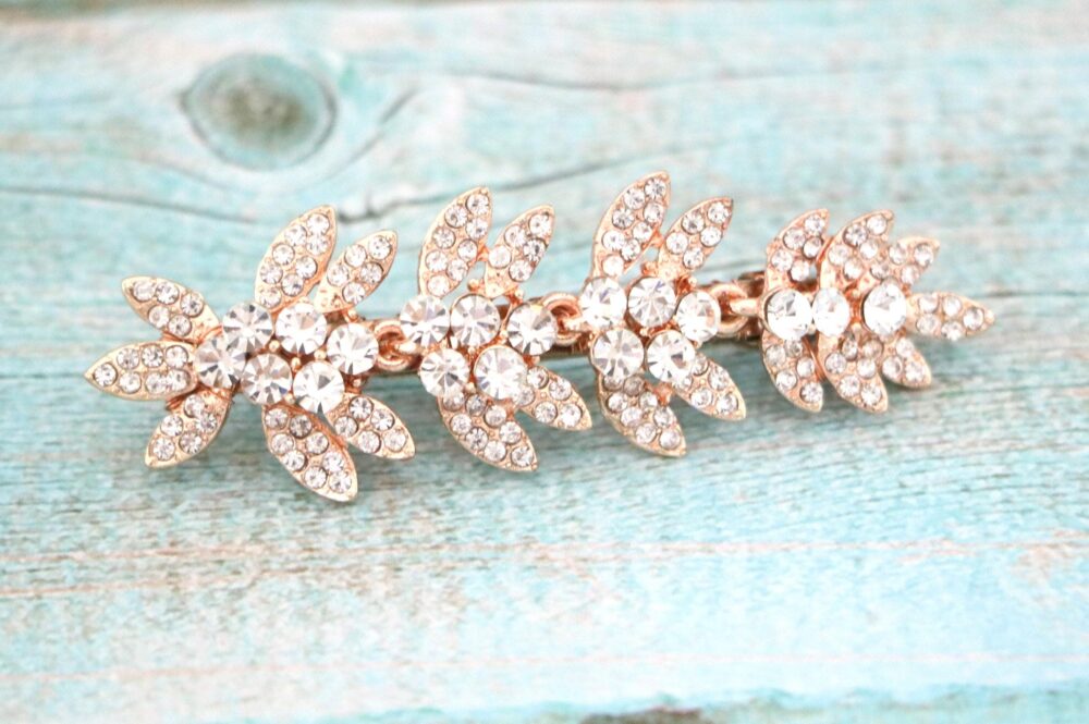 Wedding Hair Clip Rose Gold Crytal Headpiece Silver Comb Bridal Jewelry Accessories For Bun