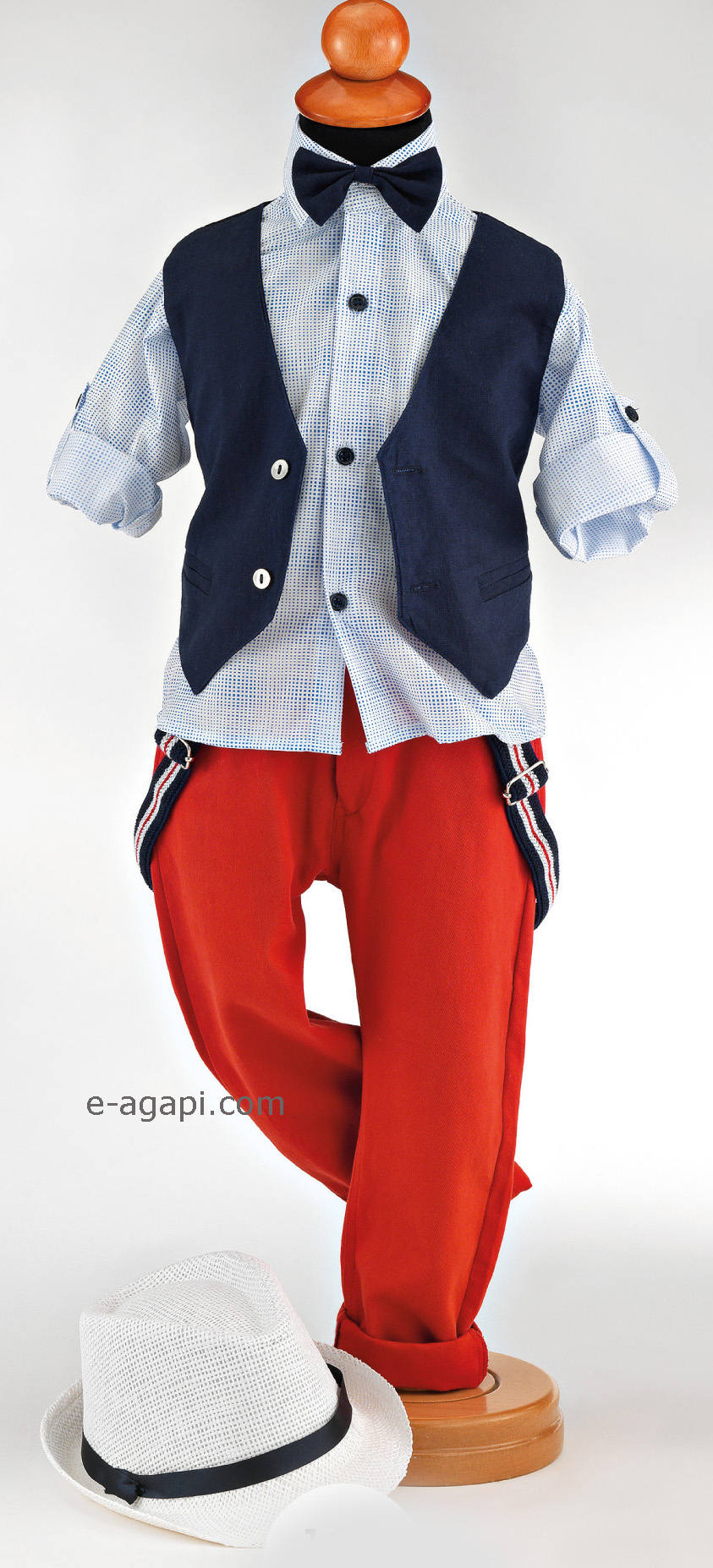 Couture Boy Outfit Set Toddler Wedding Baby Clothes Greek Baptism Christening Greek Suit Red Blue White Modern