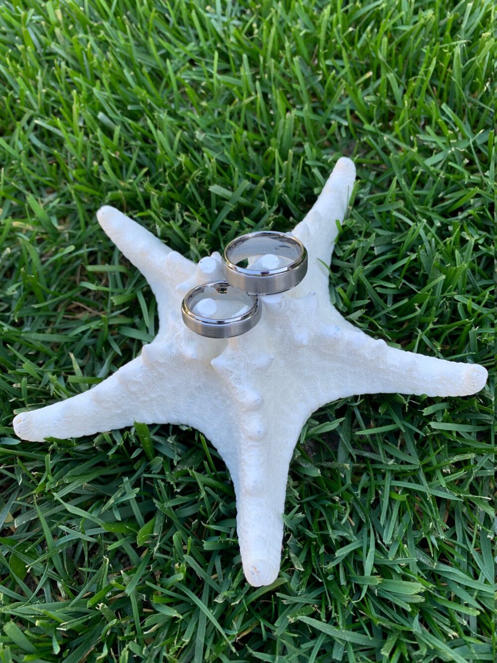 His & Hers Tungsten Wedding Bands, 8mm/6mm Step Edge Brushed Center Rings, Custom Engraving Dainty Durable Couple Ring Set