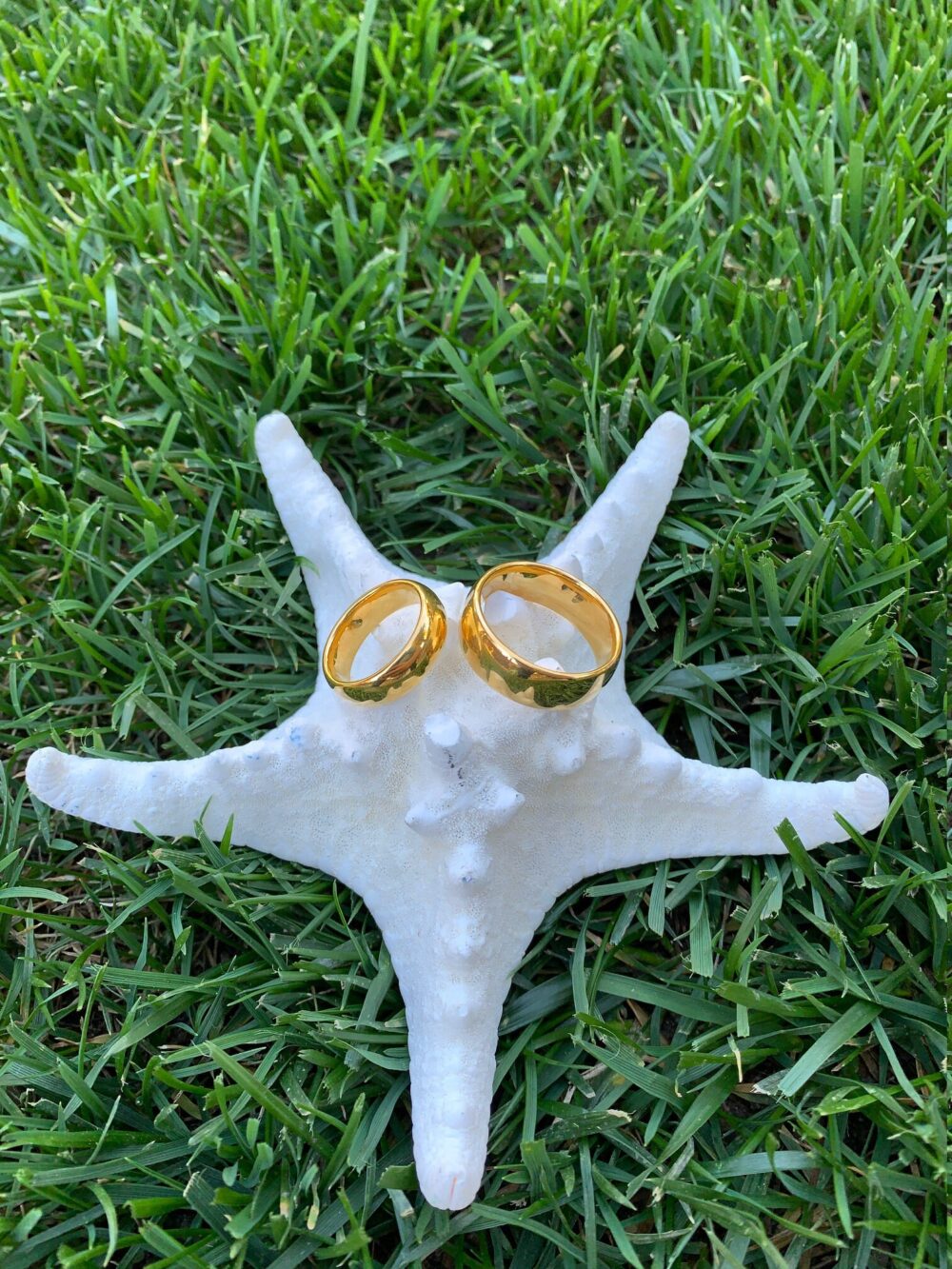 Tungsten Wedding Band Set, 8mm & 6mm Yellow Gold Plated His & Hers Rings, Custom Engraved Matching Classic Anniversary Rings