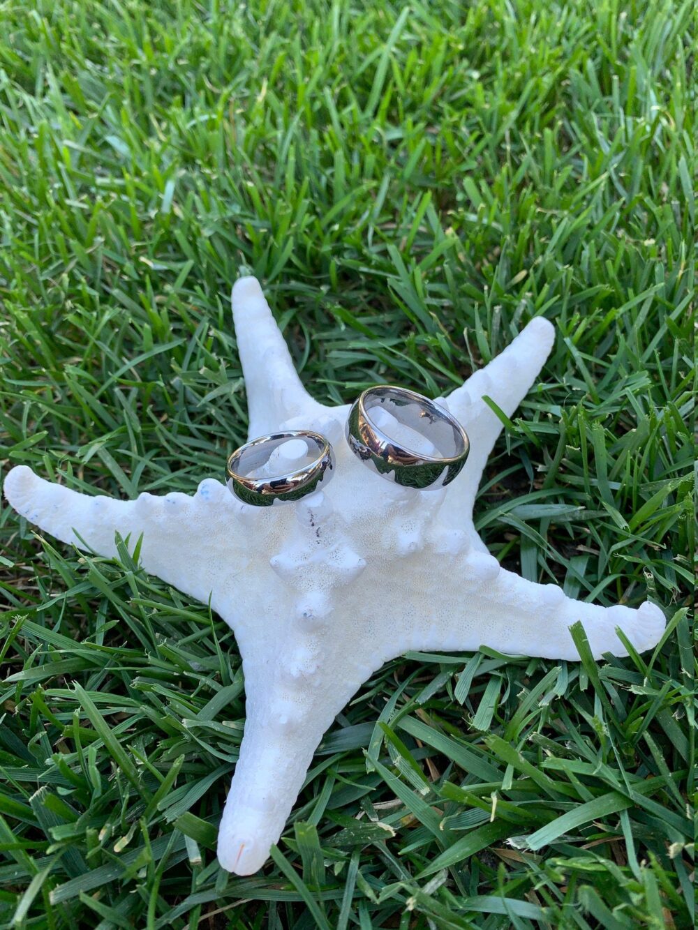 Personalised Tungsten Carbide Wedding Ring Set, 8mm & 6mm Dome Bands, Custom Engraved Couple Rings, Classic Comfort Fit His & Hers Bands