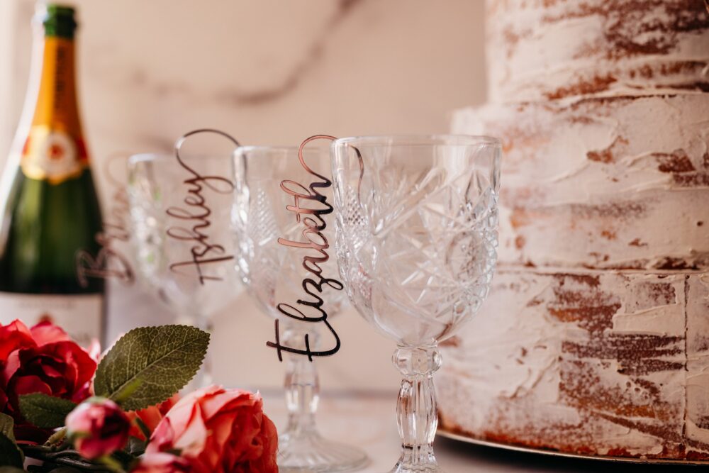 Personalized Wedding Drink Tags Acrylic Wine Glass Charms