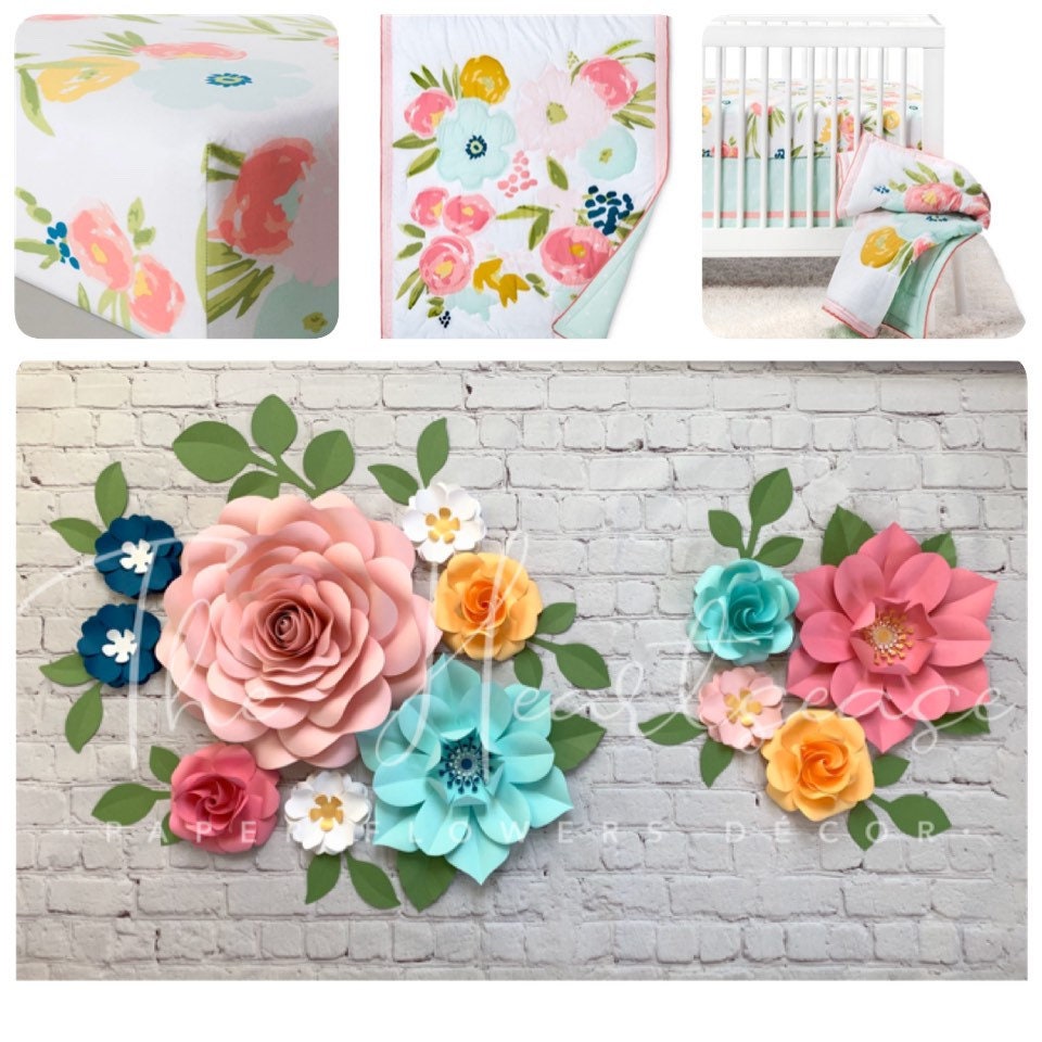 Paper Flowers Inspired By Floral Field Cloud Island- Free Customization - Nursery Paper Flowers Flowers- Wall Decor