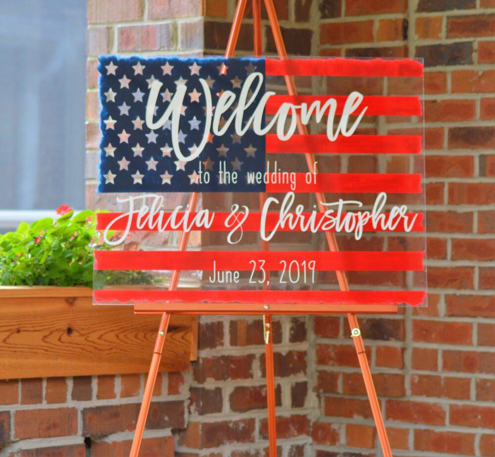Military Wedding Welcome Sign Clear Acrylic Deployment Homecoming 4Th Of July Party