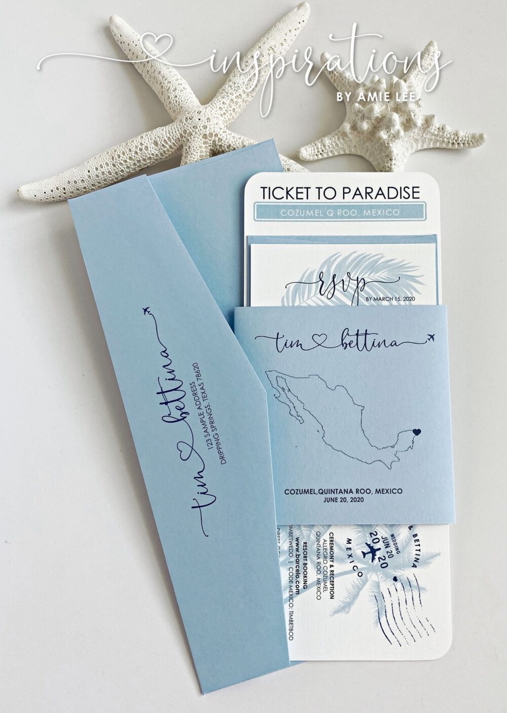 Boarding Pass Wedding Invitations, Destination Passes, Mexico Wedding, Airplane Ticket, Travel Theme