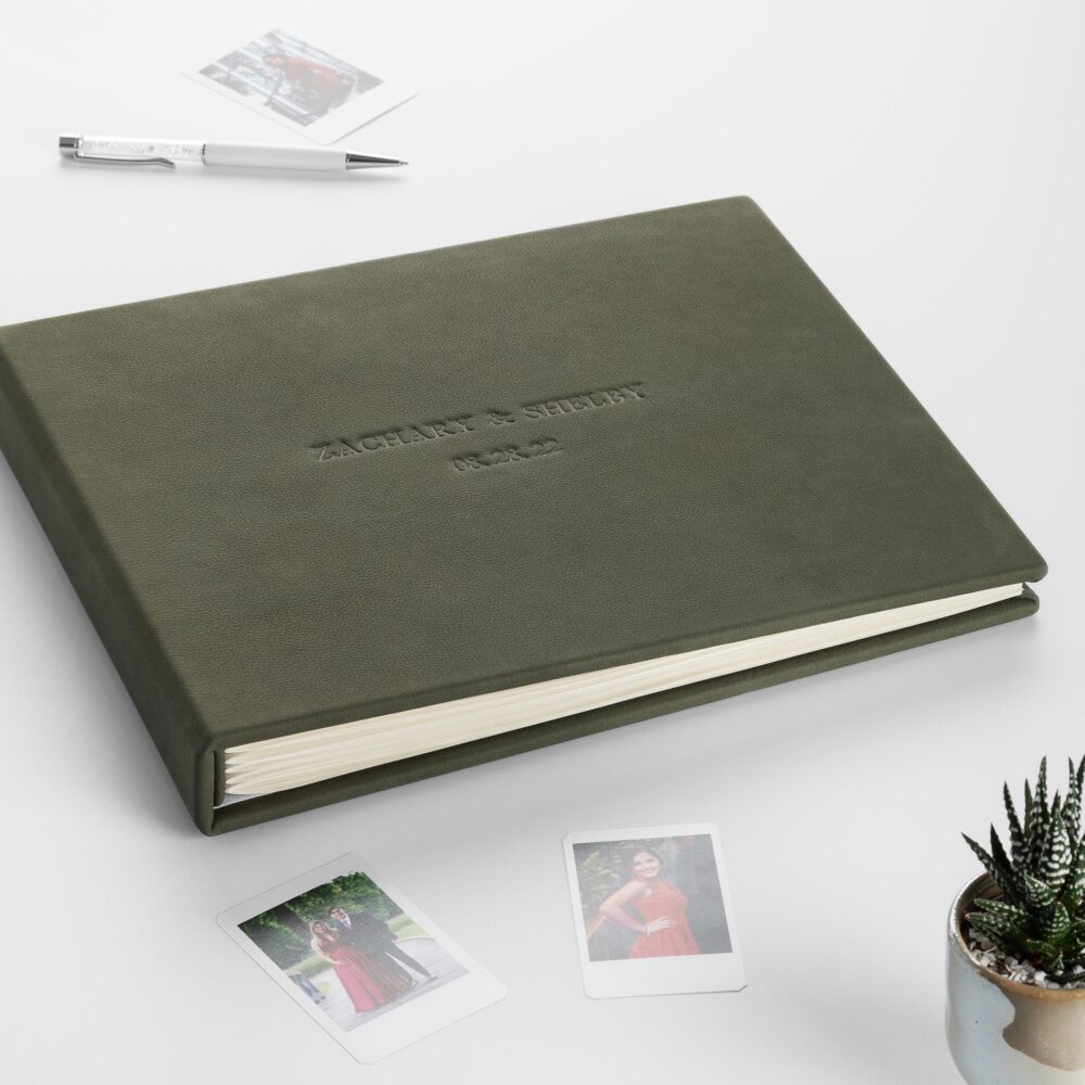 Personalized Wedding Guest Book | Leather For All Instant Film Sizes Instax Mini Album Photo Booth 4x6 2x6 Pictures
