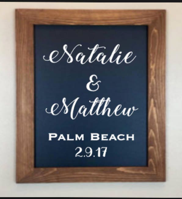 Simple Personalized Wedding Welcome Sign Names & Date Decal -Wall Custom Vinyl Stickers For Weddings, Signs, Chalkboard, Mirrors