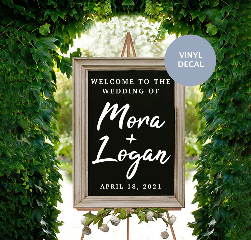 Wedding Welcome Sign Decal Mirror Or Chalkboard Decor