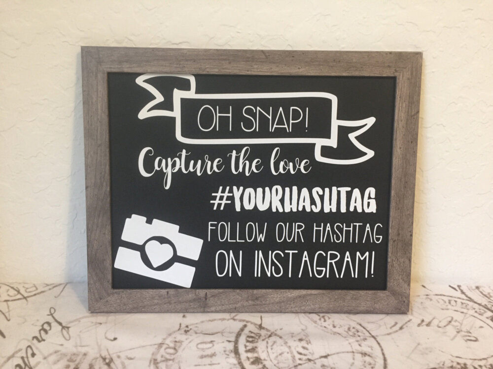 Wedding Hash Tag Sign Decals-Wedding Hashtag Sign-Rustic Decor-Unique Decor-Wood Sign-Chalkboard Wedding Sign-Monogram Gifts