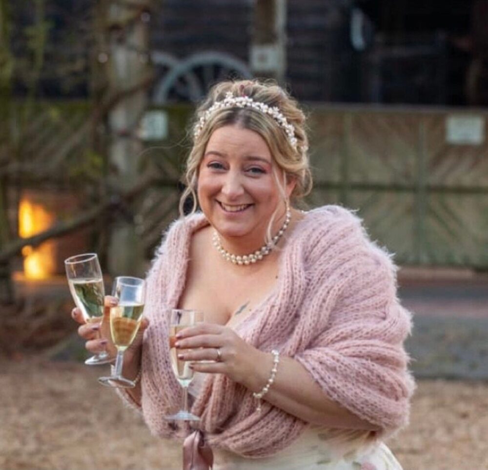 Winter Wedding Shawl, Champagne Bridal Wrap, Bridesmaid Dusty Bolero, Gift, Shawls & Wraps, Champagne Cover Up